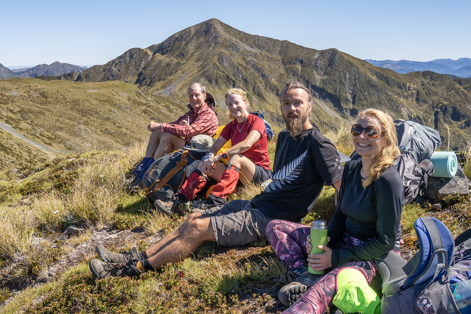Steve Andrea Tom Ava + Mt Luna, Kahurangi National Park, NZ